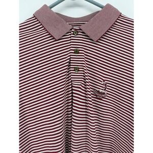 Putterboy Collection Pinehurst 1895‎ Golf Polo Shirt Striped Burgundy White L
